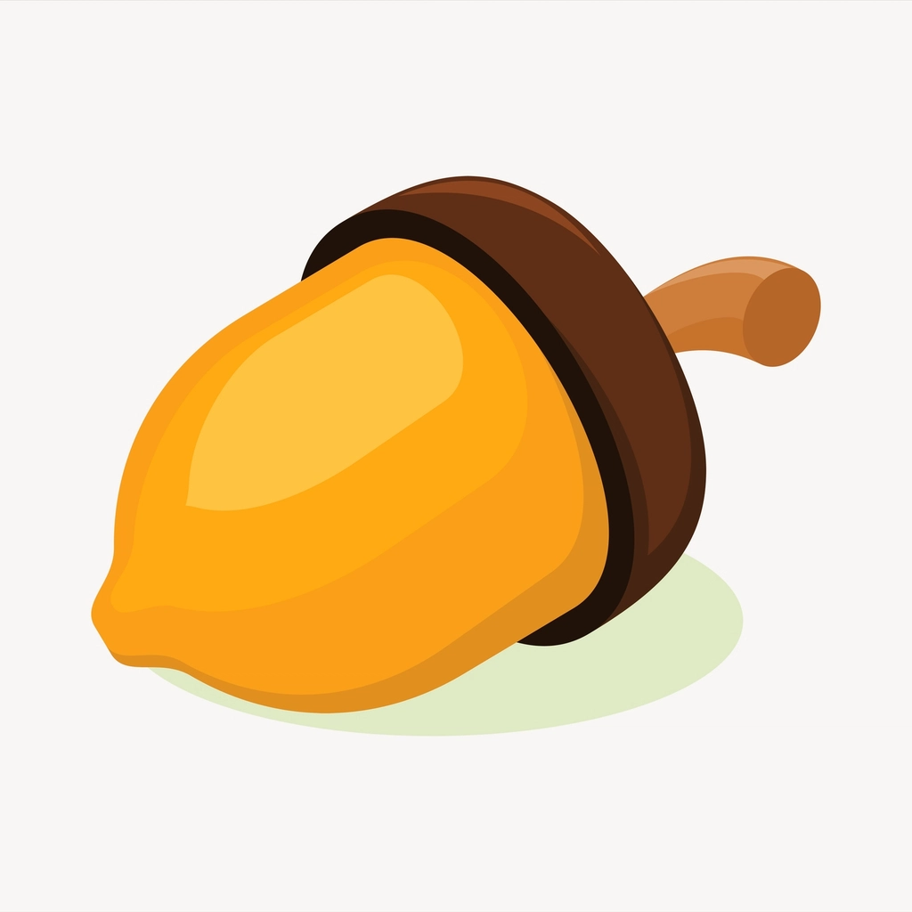 Acorn nut collage element, cute